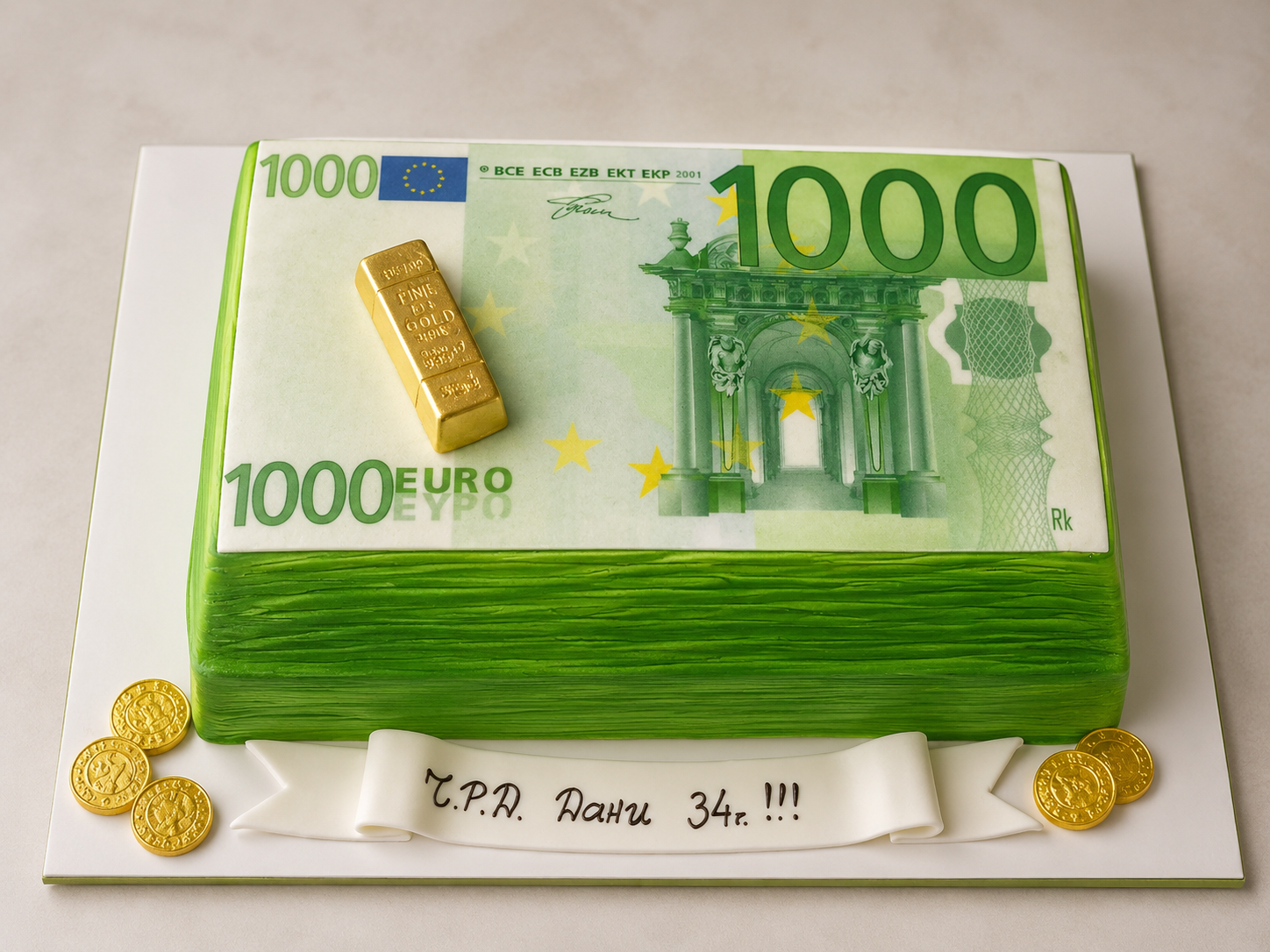 Торта банкнота 1000 евро